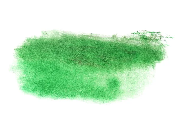 Photo green grunge brush strokes oil paint isolated on white background — Stock Photo, Image