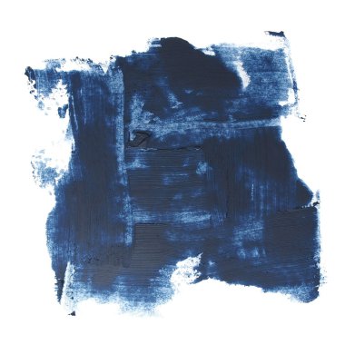 Fotoğraf mavi grunge fırça darbeleri yağlı boya beyaz arka plan üzerinde izole