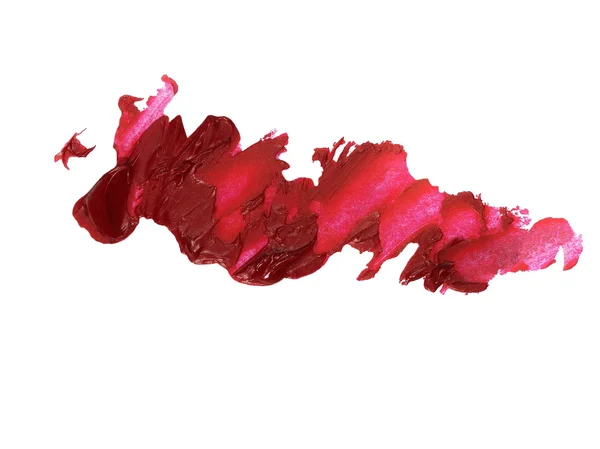 Photo red grunge brush strokes oil paint isolated on white background — Stock Photo, Image