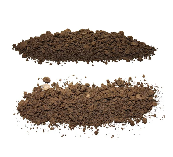 Set pile dirt isolated on white background with clipping path — Stock Photo, Image