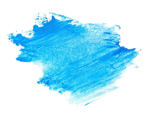 Photo blue grunge brush strokes oil paint isolated on white background — Stock Photo, Image