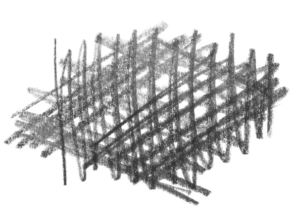 白い背景に分離されたグランジ グラファイト鉛筆テクスチャ — ストック写真