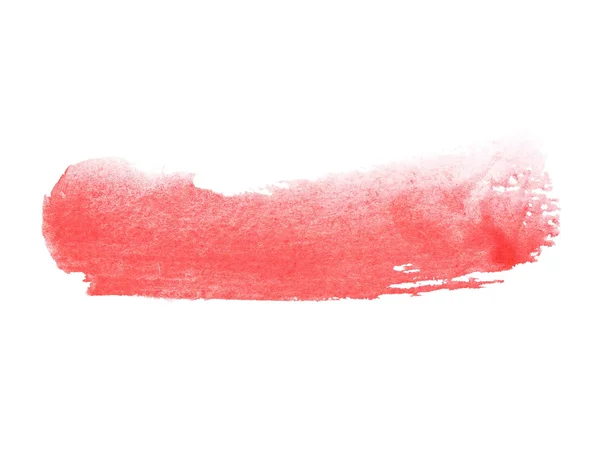 Rotes Aquarell handgemalte Pinselstriche isoliert auf weißem Hintergrund, Grunge-Papier Textur, (mit Clipping-Pfad) — Stockfoto