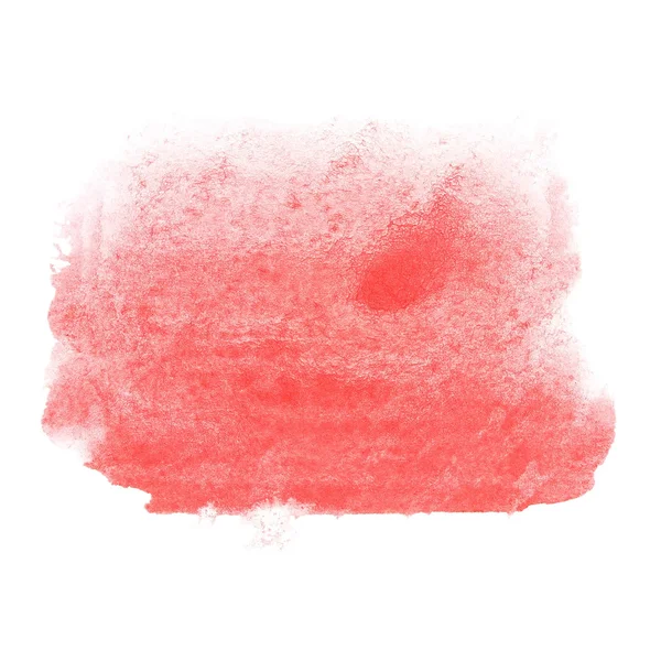 Rotes Aquarell handgemalte Pinselstriche isoliert auf weißem Hintergrund, Grunge-Papier Textur, (mit Clipping-Pfad) — Stockfoto