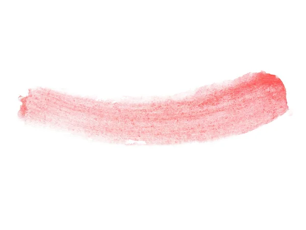 Red watercolor hand painted brush strokes isolated on white background, grunge paper texture, (with clipping path) — Stock Photo, Image