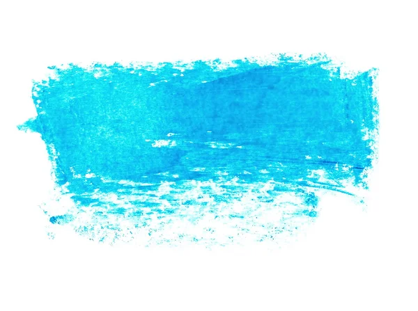 Photo grunge blue wax pastel crayon spot isolated on white background — Stock Photo, Image