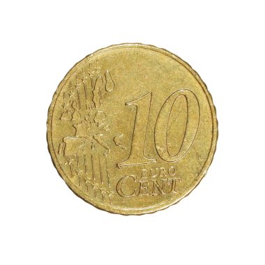 10 euro cent beyaz zemin üzerine