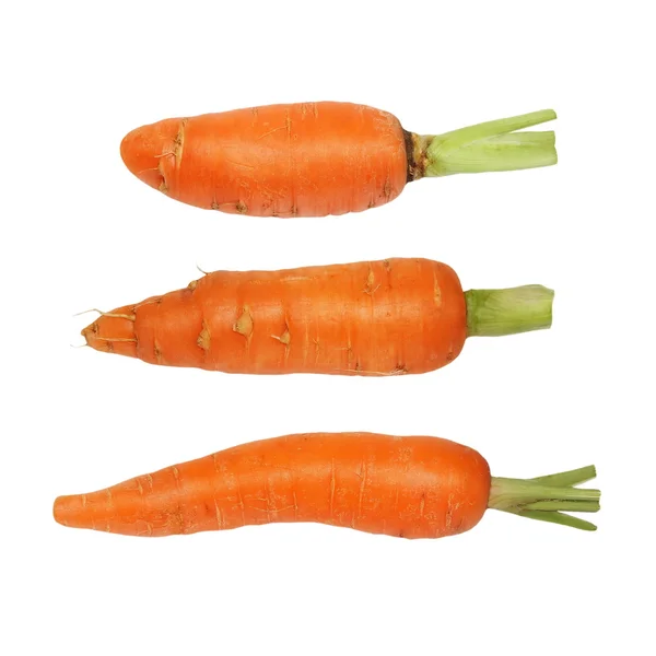 Набір свіжої апельсинової моркви ізольовані на білому тлі з відсічним контуром — стокове фото