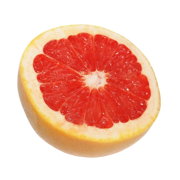 Half a grapefruit isolated on white background with clipping path — Stock Photo, Image