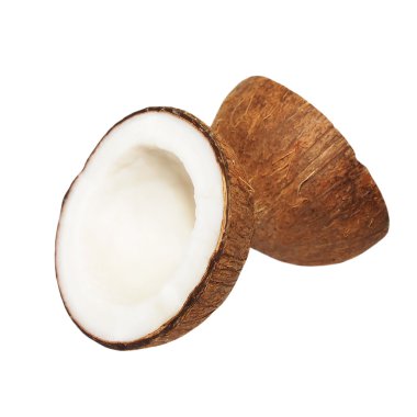 Yarısı izole kırpma yolu beyaz zemin üzerine Hindistan cevizi