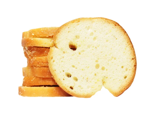 白い背景で隔離のミックス チーズ風味焼きパン円 — ストック写真