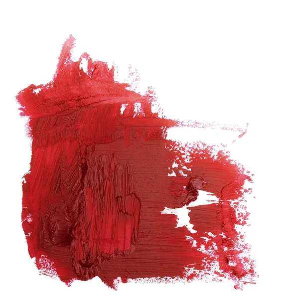 Photo red grunge brush strokes oil paint isolated on white background — Stock Photo, Image