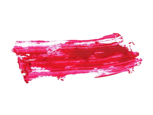 Foto vermelho grunge pinceladas pintura a óleo isolado no fundo branco — Fotografia de Stock