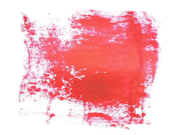 Foto rode grunge penseelstreken olieverf geïsoleerd op witte achtergrond — Stockfoto
