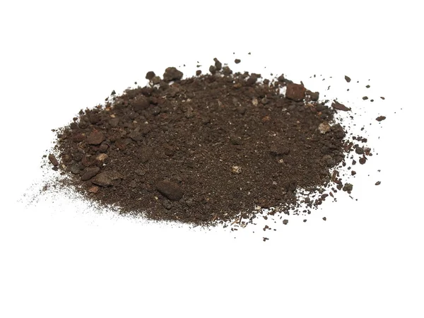 Pile of soil isolated on white background — Stock Photo, Image