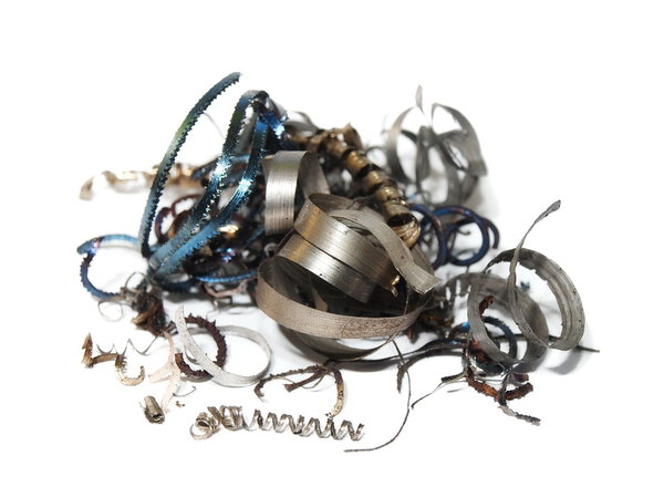 Макро из металла бритья изолированы на белом
