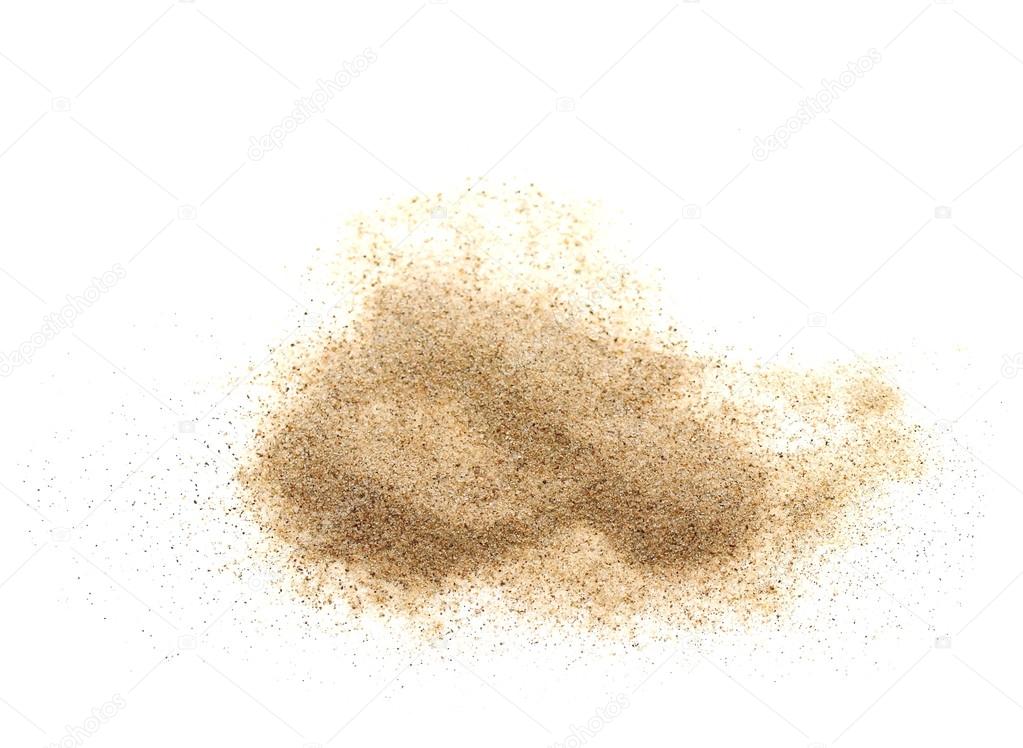 pile desert sand isolated on white background