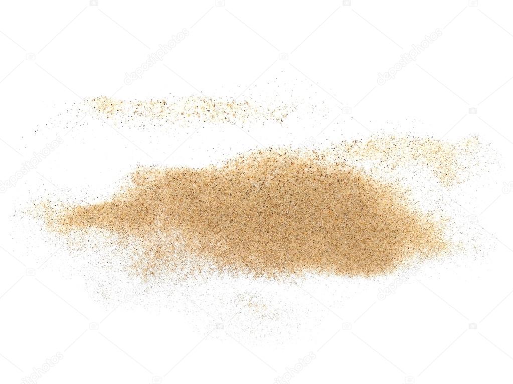 pile desert sand isolated on white background