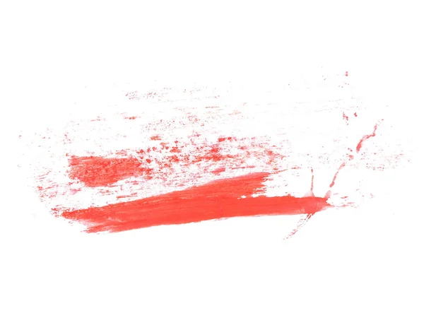 Foto vermelho grunge pinceladas aquarela isolado no fundo branco — Fotografia de Stock