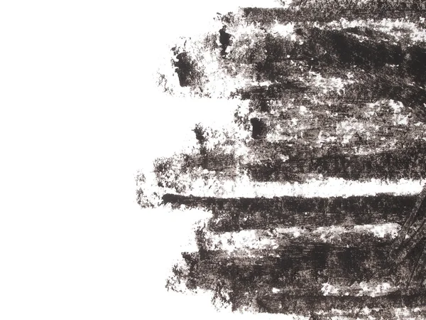 Grunge svart vax Pastellkrita plats isolerad på vit bakgrund — Stockfoto