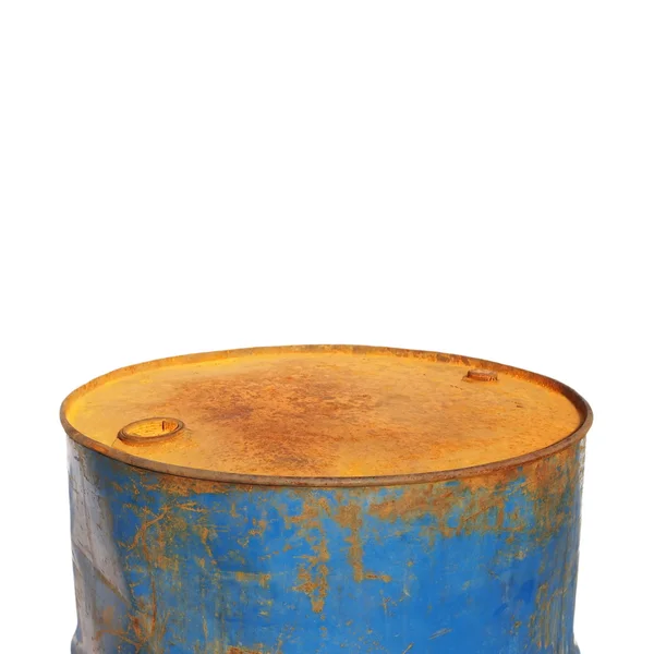 Old metal barrel oil isolated on white background, with clipping path — Stock Photo, Image