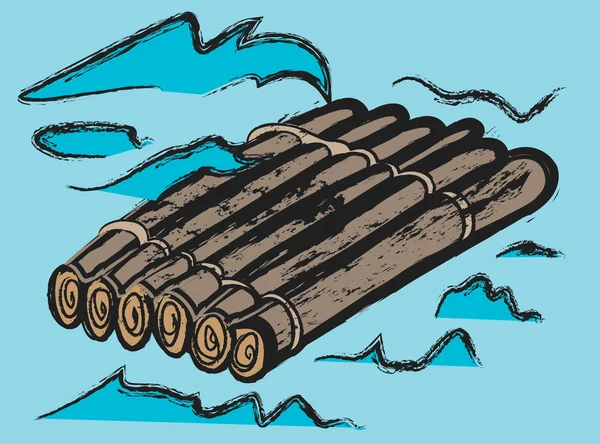 Doodle de madeira da jangada — Fotografia de Stock