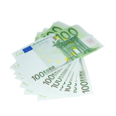 beyaz izole yüz banknot euro
