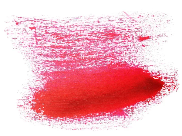 Foto grunge vermelho pinceladas óleo pintura isolada no fundo branco — Fotografia de Stock