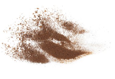 kırpma yolu ile beyaz arka plan üzerinde izole makro yığın toprak