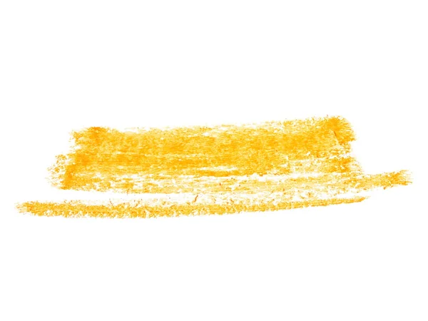 Foto šrafované grunge žlutý vosk pastel pastelka místo izolovaných na bílém pozadí — Stock fotografie