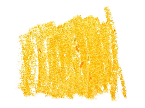 Foto šrafované grunge žlutý vosk pastel pastelka místo izolovaných na bílém pozadí — Stock fotografie