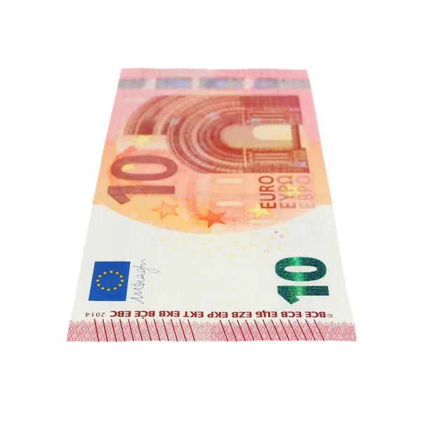 Bankbiljet van nieuwe 10 tien euro, geïsoleerd op wit — Stockfoto