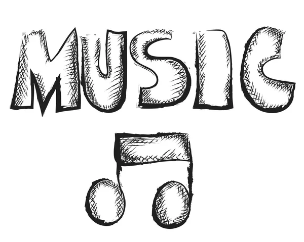 Doodle music word — Stock Photo, Image