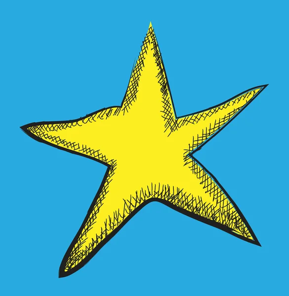 Doodle жовту зірку — стокове фото