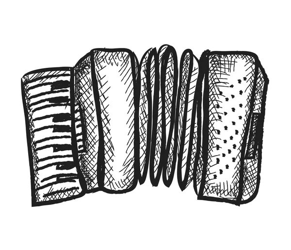 Retro doodle grunge accordion — Stock Photo, Image