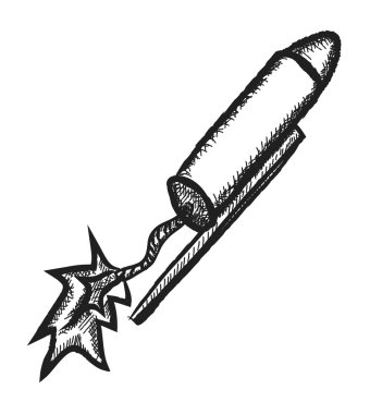 havai fişek roket doodle