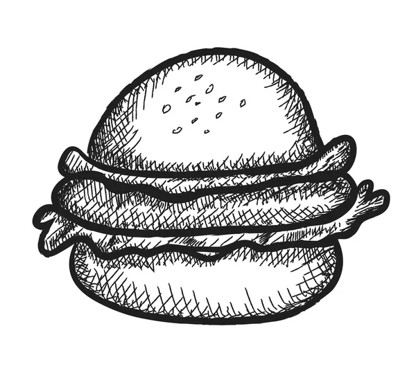 Hamburger doodle, hamburger — Foto Stock