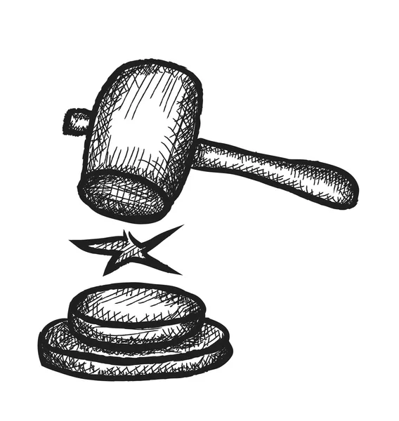 Doodle σφυρί δικαστή — Φωτογραφία Αρχείου
