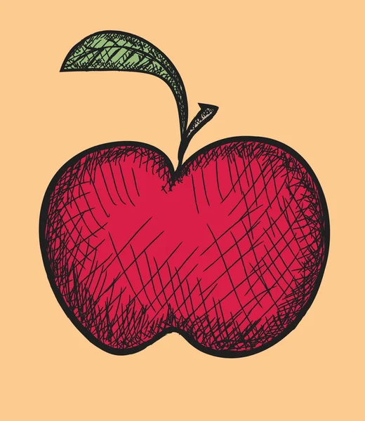 Doodle red apple — Stock Photo, Image