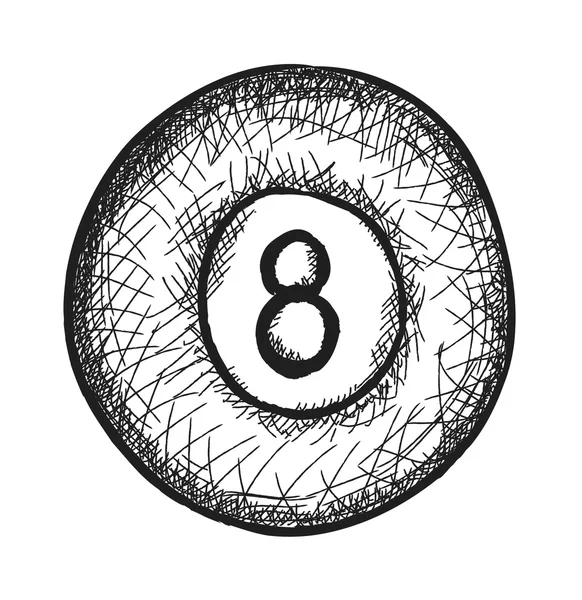 8 numaralı top doodle — Stok fotoğraf