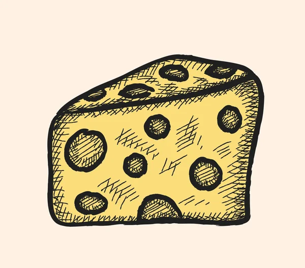 Icono de la ilustración de queso, garabato — Foto de Stock