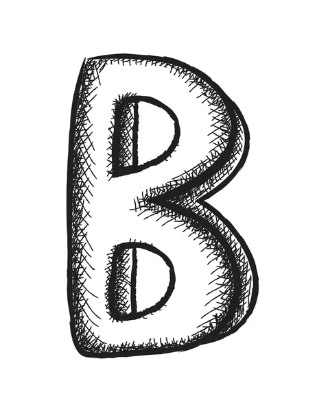 Doodle letra retro B, elemento de diseño — Foto de Stock