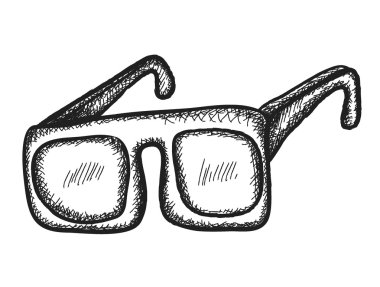 Doodle eski gözlük, illüstrasyon