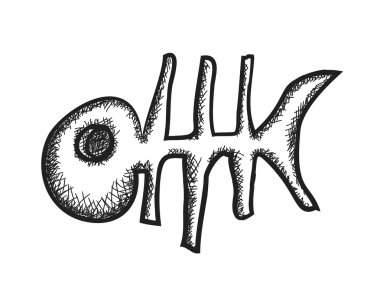 Doodle fishbone, illüstrasyon tasarım öğesi