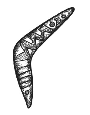 Doodle bumerang simgesi, illüstrasyon