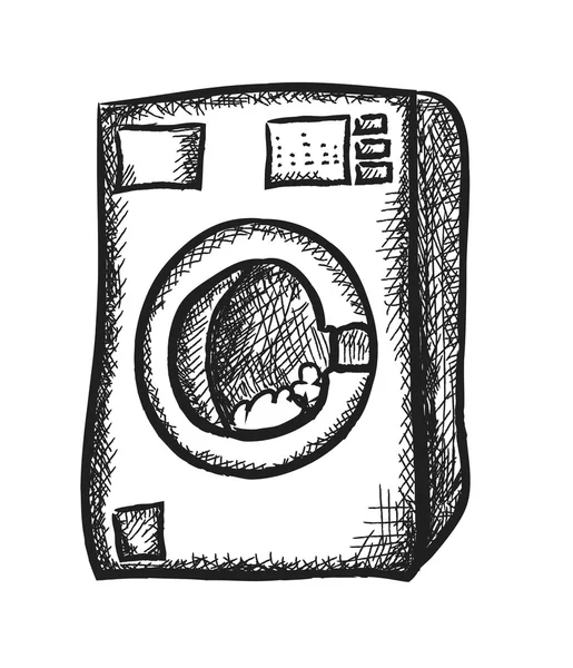 Doodle washing machine, illustration icon — Stock Photo, Image