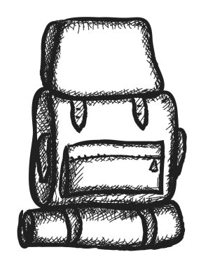 Doodle sırt çantası, çanta, bagajlarınızı, illüstrasyon simge