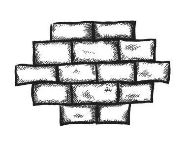 Eski grunge kırmızı tuğla duvar arka plan doodle