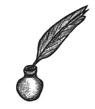 tüy kalemleri ve InkWell doodle