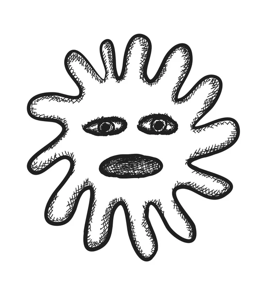 Doodle gestileerde zon, illustratie pictogram — Stockfoto